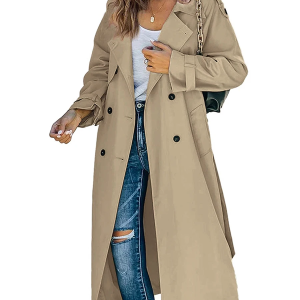 Women’s Double Breasted Long Trench Coat