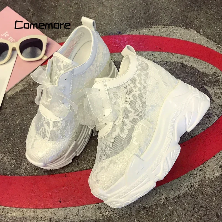 Elegant White Women’s High Heel Wedge Shoes