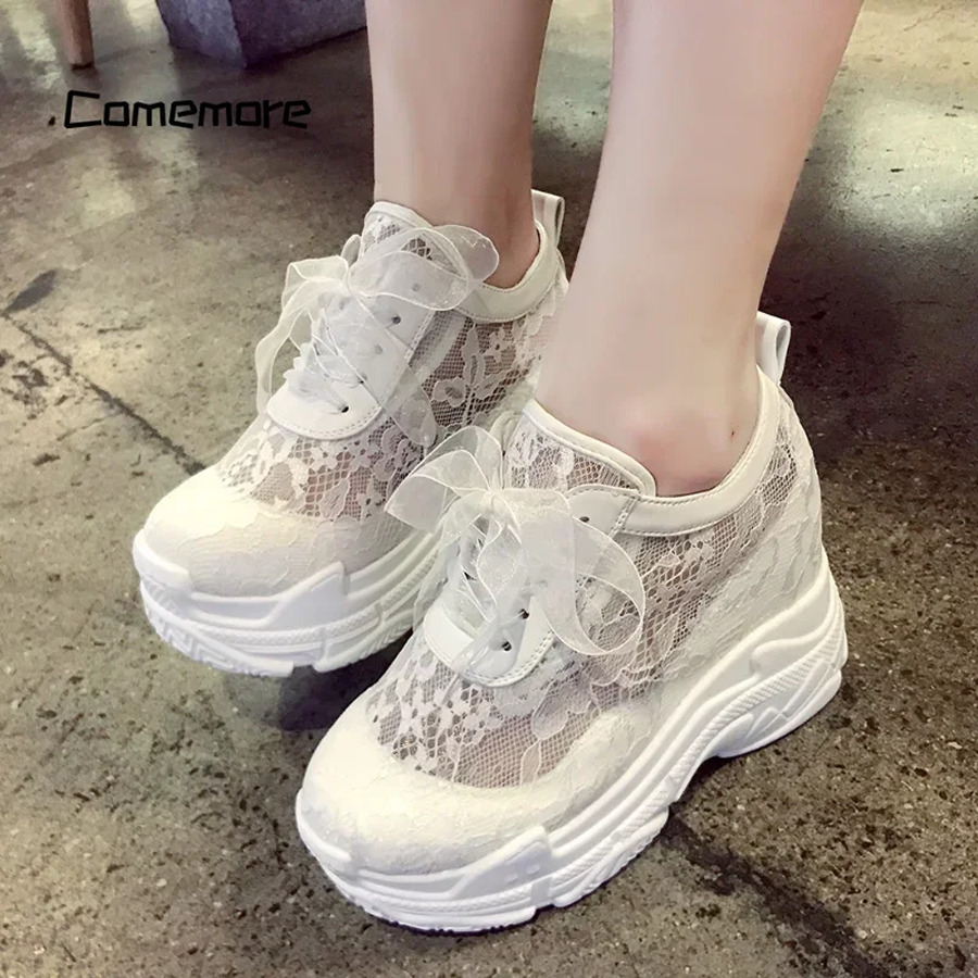 Elegant White Women’s High Heel Wedge Shoes - Image 2