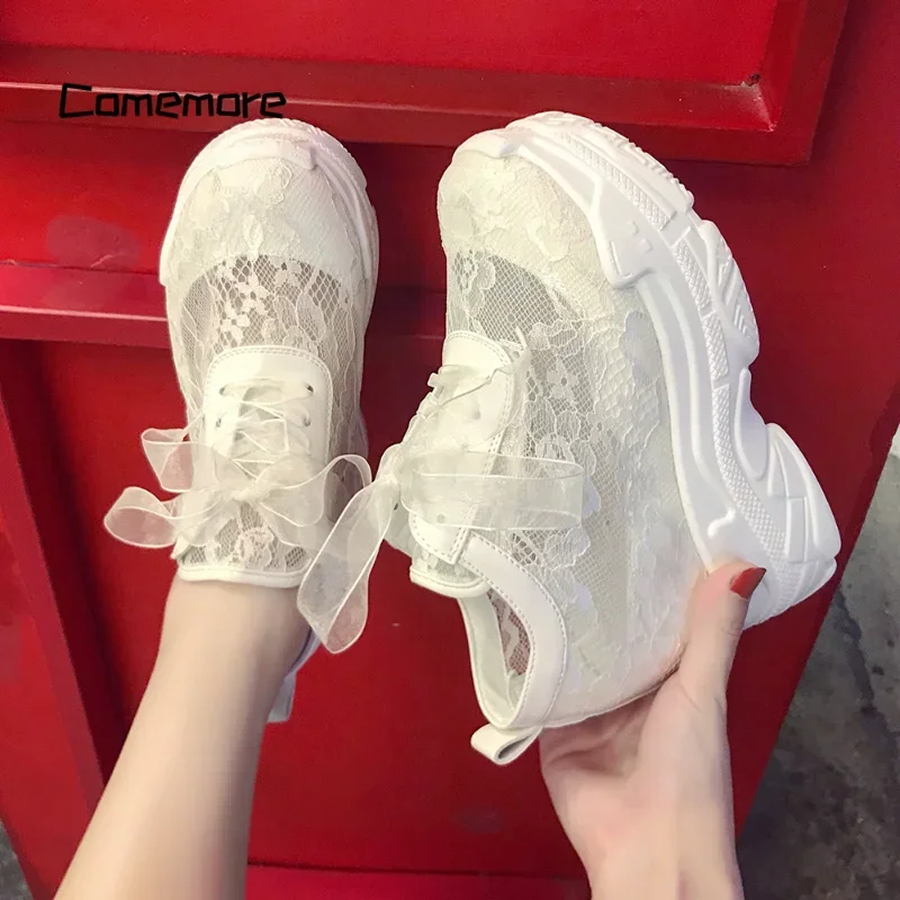 Elegant White Women’s High Heel Wedge Shoes - Image 4