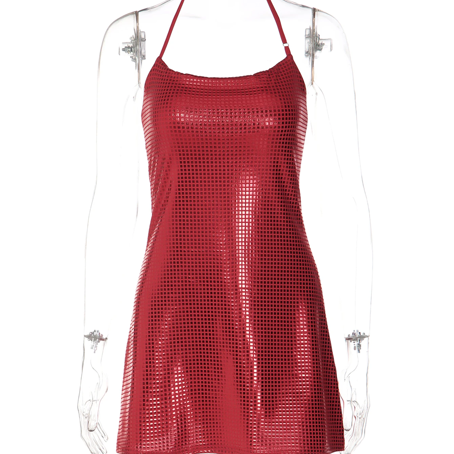 Shine Halter Backless Sleeveless Slip Dress - Image 6